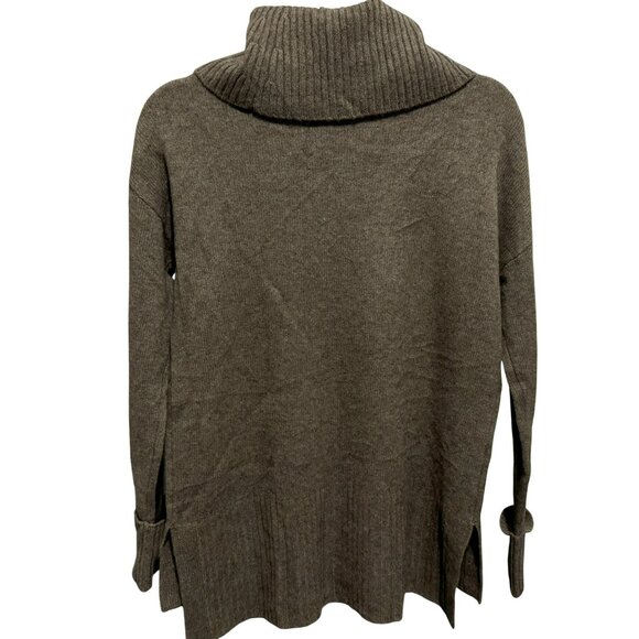 Rachel Zoe 100% Cashmere Ribbed Cowl Neck Pullover Sweater Hi-Low Oversized Smal - Picture 3 of 4